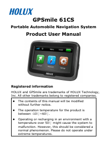 Manual Holux GPSmile 61CS Car Navigation