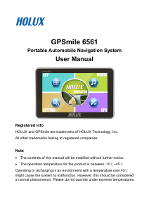 Manual Holux GPSmile 6561 Car Navigation