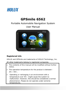 Bruksanvisning Holux GPSmile 6562 Bilnavigator