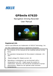 Handleiding Holux GPSmile 6762D Navigatiesysteem