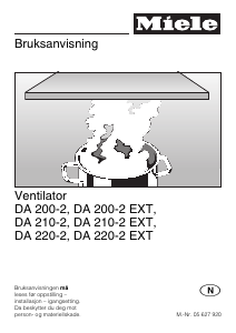 Bruksanvisning Miele DA 220-2 Kjøkkenvifte