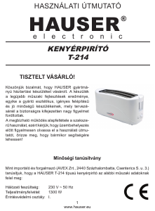 Használati útmutató Hauser T-214 Kenyérpirító