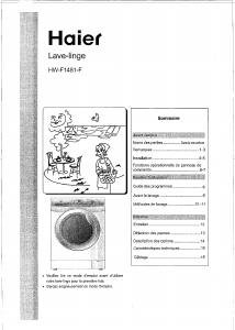 Mode d’emploi Haier HW-F1481-F Lave-linge