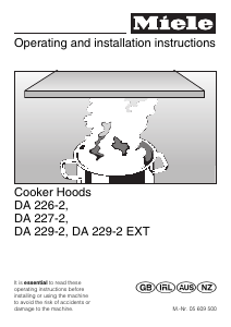 Manual Miele DA 226 Cooker Hood