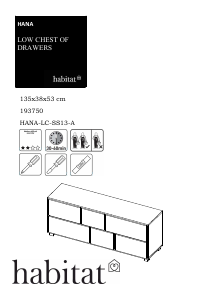 Használati útmutató Habitat Hana (135x38x53) Fésülködőasztal