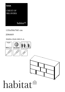 Hướng dẫn sử dụng Habitat Hana (135x50x76) Tủ ngăn kéo