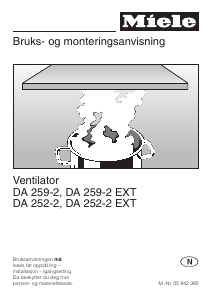 Bruksanvisning Miele DA 252-2 Kjøkkenvifte