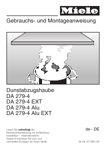 Bedienungsanleitung Miele DA 279-4 Dunstabzugshaube