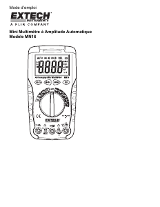 Mode d’emploi Extech MN16 Multimètre