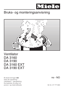 Bruksanvisning Miele DA 3160 Kjøkkenvifte