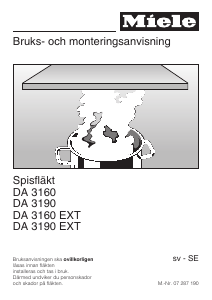 Bruksanvisning Miele DA 3190 Köksfläkt