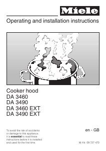 Manual Miele DA 3490 Cooker Hood