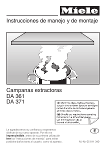Manual de uso Miele DA 361 Campana extractora