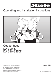 Manual Miele DA 390-5 Cooker Hood