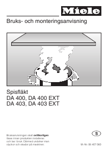 Bruksanvisning Miele DA 400 Köksfläkt