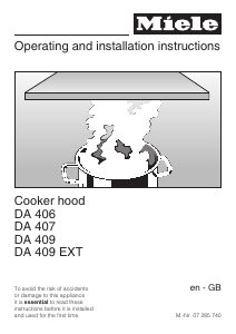 Manual Miele DA 409 Cooker Hood