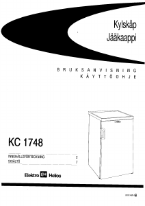 Bruksanvisning ElektroHelios KC1748 Kylskåp