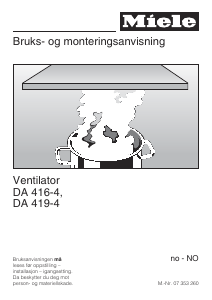 Bruksanvisning Miele DA 416-4 Kjøkkenvifte