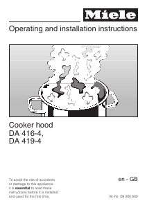 Manual Miele DA 419-4 Cooker Hood