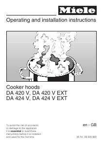 Manual Miele DA 420 V Cooker Hood