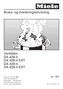 Bruksanvisning Miele DA 429 Kjøkkenvifte