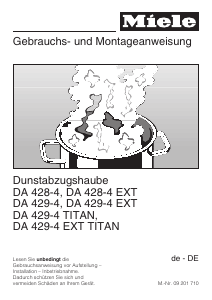 Bedienungsanleitung Miele DA 429-4 EXT Dunstabzugshaube