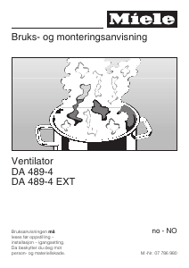 Bruksanvisning Miele DA 489-4 Kjøkkenvifte