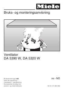 Bruksanvisning Miele DA 5320 W Puristic Maxime Kjøkkenvifte