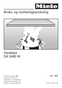 Bruksanvisning Miele DA 5490 W Kjøkkenvifte