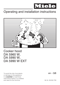 Manual Miele DA 5990 W Cooker Hood