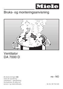 Bruksanvisning Miele DA 7000 D Kjøkkenvifte