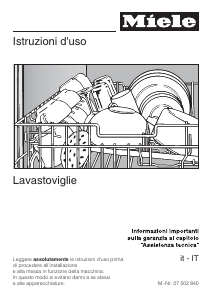 Manuale Miele G 1022 Lavastoviglie