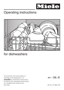 Manual Miele G 1023 SC Dishwasher