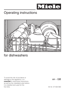 Manual Miele G 1102 SC Dishwasher