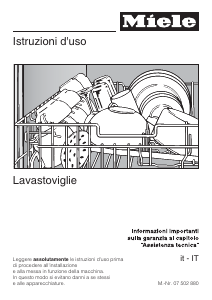 Manuale Miele G 1182 SCVi Lavastoviglie