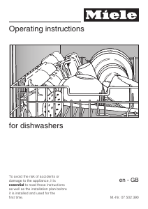 Manual Miele G 1833 SC Dishwasher