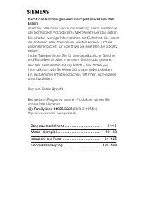 Manuale Siemens HF15G241 Microonde