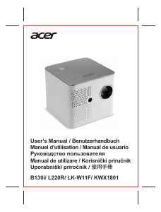 Manual Acer KWX1801 Projector