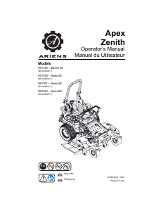 Manual Ariens Apex 48 Lawn Mower