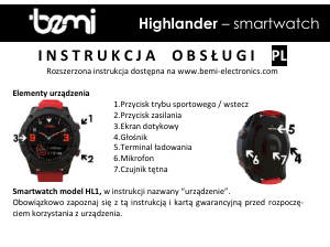 Manual Bemi Highlander Smart Watch