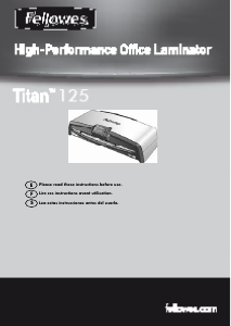 Mode d’emploi Fellowes Titan 125 Plastifieuse