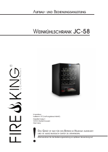 Bedienungsanleitung Fire King JC-58 Weinklimaschrank