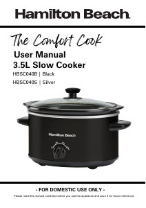 Manual Hamilton Beach HBSC040B Slow Cooker