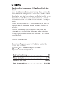 Bedienungsanleitung Siemens HF24G541 Mikrowelle