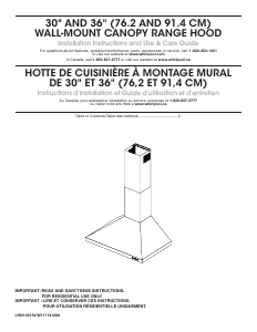 Manual KitchenAid WVW53UC0FS Cooker Hood