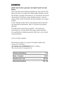 Manuale Siemens HF24M541 Microonde