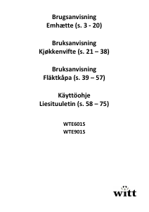 Bruksanvisning Witt WTE601S Kjøkkenvifte