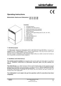 Manual Winterhalter GS14E Dishwasher