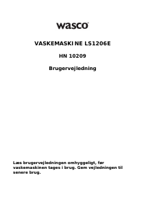 Brugsanvisning Wasco LS 1206 E (HN 10209) Vaskemaskine