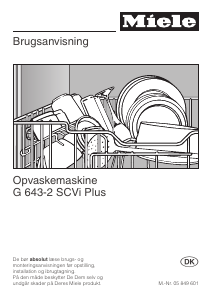 Brugsanvisning Miele G 643 SCVi Plus Opvaskemaskine